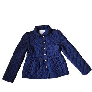 Janie & Jack Blue Quilt Girl's Jacket Size: 7-8
